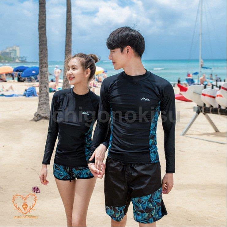 レディース メンズ 上下セット 3点セット 水着 ラッシュガード