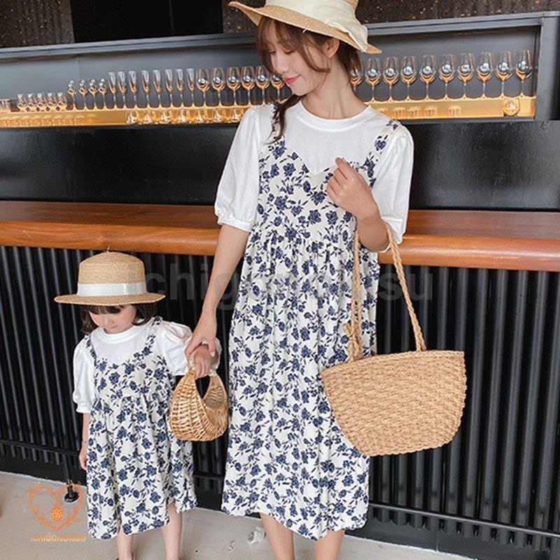 ママ 娘さん 親子お揃い 重ね着風 ママとお揃い 娘とペアルック 親子