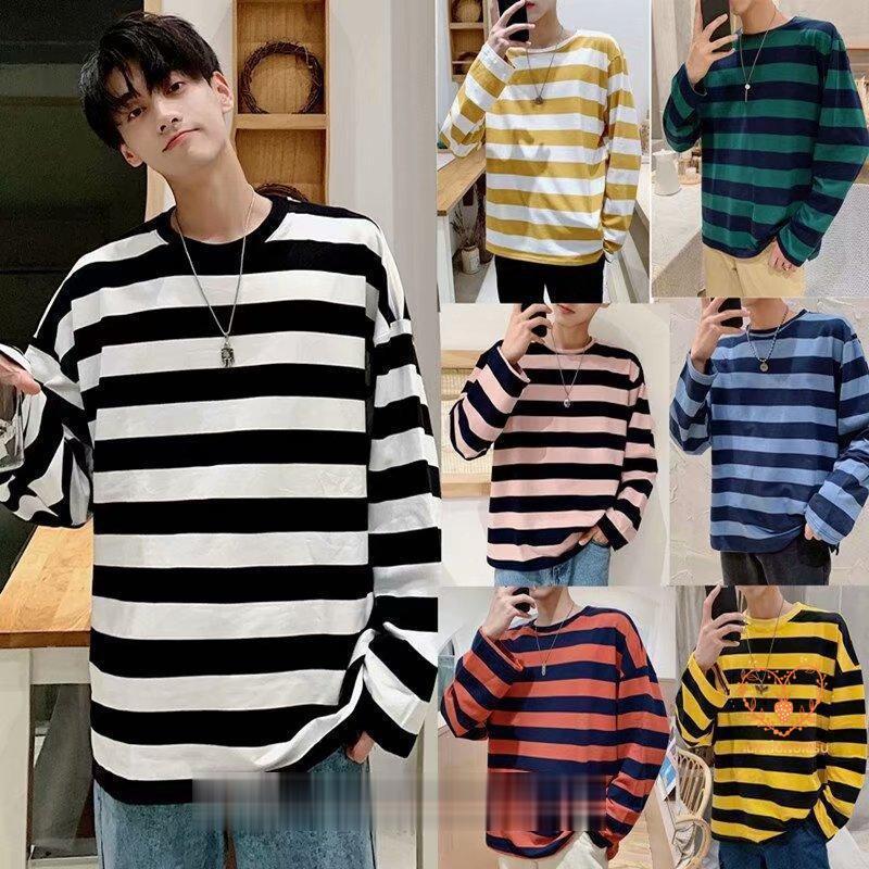 ロングTシャツ 秋服 メンズ ボーダーTシャツ オーバーサイズ ロングTシャツ 秋服 メンズ ボーダーTシャツ オーバーサイズ
