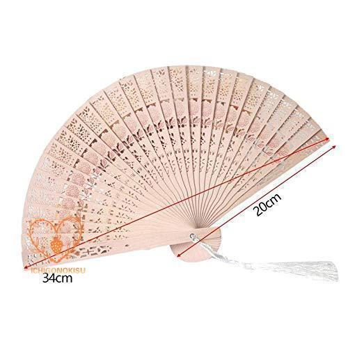 扇子 木製 携帯扇子 伝統工芸 白檀うちわ 透かし彫り 結婚式 彫り 中国