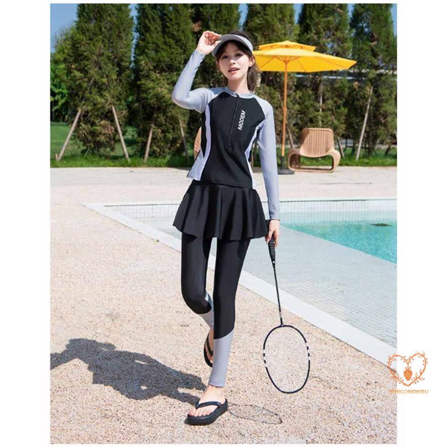 新品未使用　レディース　ラッシュガード　水着　LL　3点セット ラッシュガード レディース 3点セット 水着 長袖 レギンス