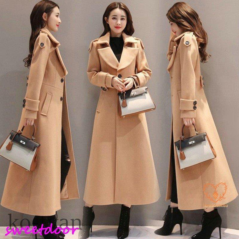 チェスターコートレディース秋冬ロングコート冬コート超ロング無地