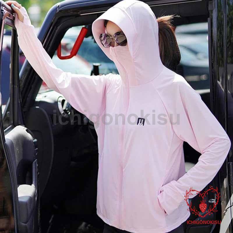 UVカット パーカー ラッシュガード ファスナー フード付き 長袖