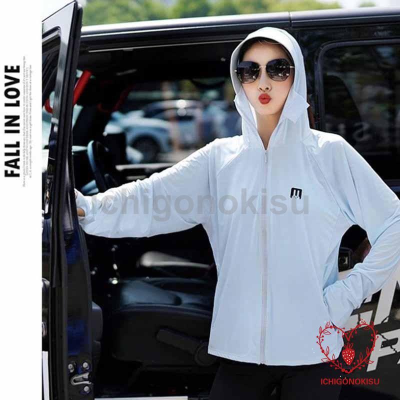 UVカット パーカー ラッシュガード ファスナー フード付き 長袖