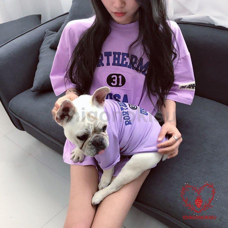 犬の服 ペットとお揃いTシャツ ペット親子お揃い ペア犬用　半袖Tシャツ夏服　犬服親子 ドッグウェア ドッグウェア お出かけに  小型犬用｜ichigonokisu｜02