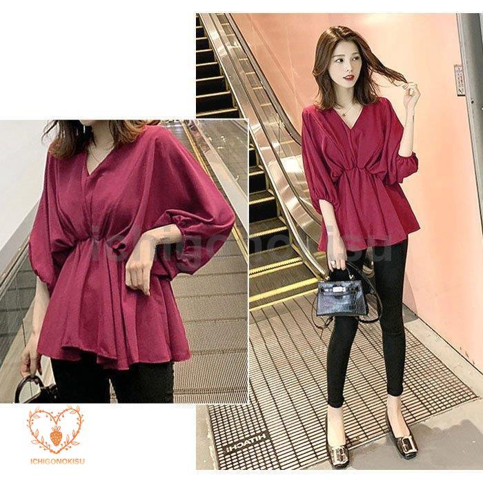 Bennu ☆ボルドー ☆日本製☆長袖チュニック☆size Free Bennu ☆ボルドー ☆日本製☆長袖チュニック☆size Free