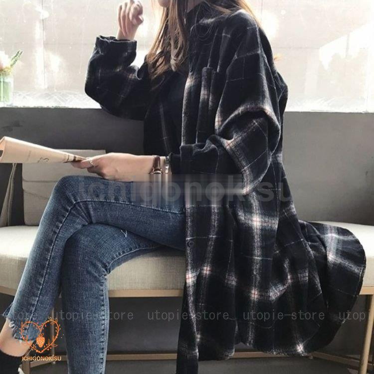 シャツ チェック ロングシャツ ネルシャツ レディース チェック シャツ チェック ロングシャツ ネルシャツ レディース チェック