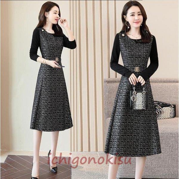 純正ショッピング セットアップ レディース ワンピース 秋 冬 新作 きれいめ 膝丈 着痩せ 長袖 Aライン 無地 2点セット 通勤 入学式 卒業式 母親 結婚式 30代 40代 50代 セット割引 Gaains Com