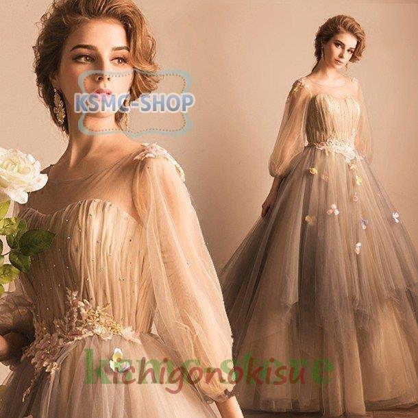 送料無料 ウエディングドレス カラードレス 長袖 安い 結婚式 ロングドレス 演奏会 コンサート 二次会 プリンセスライン ステージドレス パーティー ドレス 披露宴 アウトレットファッション Ssl Daikyogo Or Jp