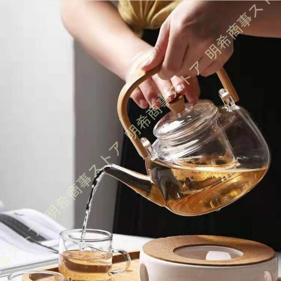 爆買耐熱ガラス IH対応 耐熱温度差 茶漉し付き ステンレス お茶入れ