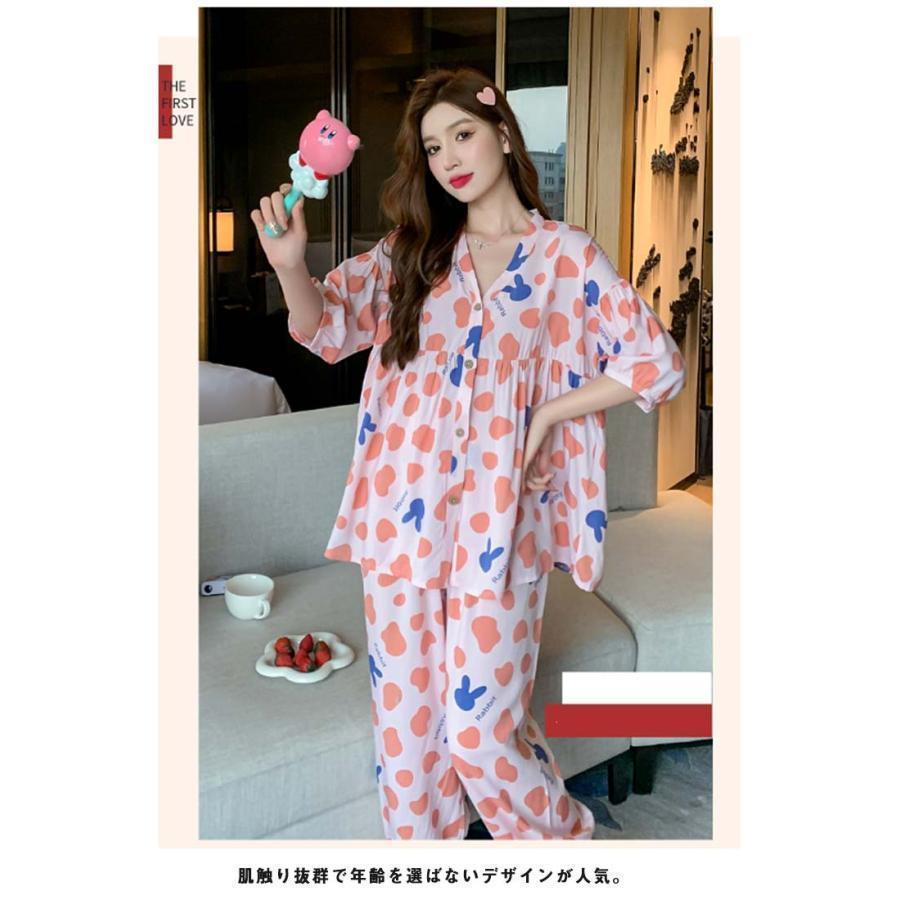 爆買パジャマ 上下セット レディース 7分袖 薄手 夏服 涼しい 可愛い
