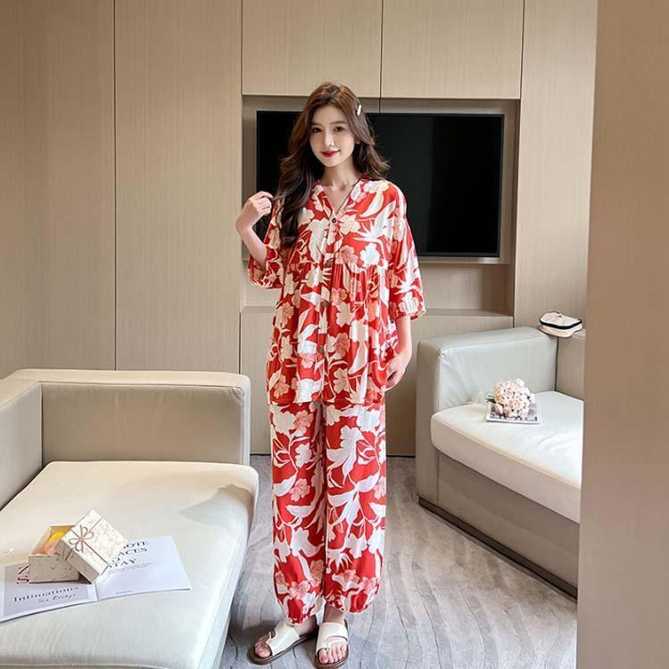 爆買パジャマ 上下セット レディース 7分袖 薄手 夏服 涼しい 可愛い