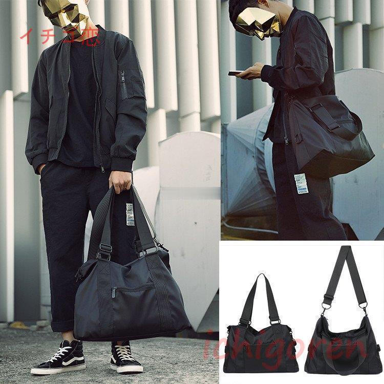 トートバッグ メンズ 布 ショルダーバッグ 黒 2way 大きめ 斜め掛け