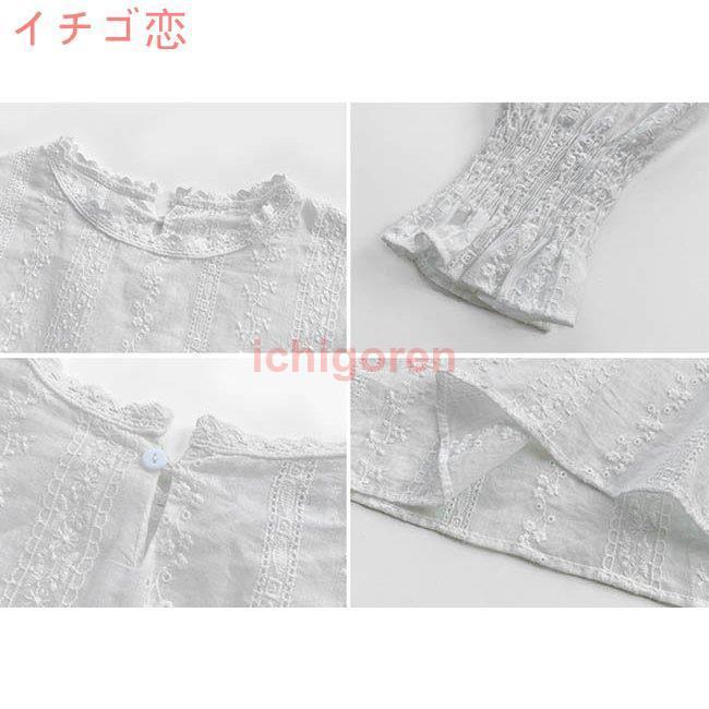 爆買レースブラウス ドロップショルダー シャツブラウス フリル ラッパ