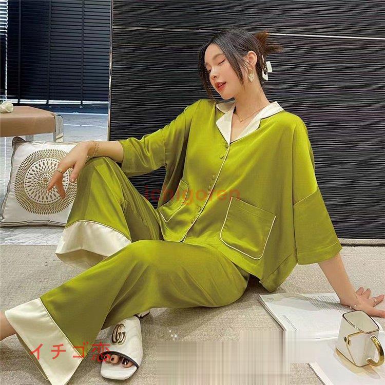 パジャマ レディース 春秋 セットアップ 前開き ズボン プリント 長袖 薄手 アイスシルク パジャマ 大きいサイズ ナイトガウン 部屋着 ゆったり 可愛い 寝巻き Icr0524 Flx277 イチゴ恋 通販 Yahoo ショッピング