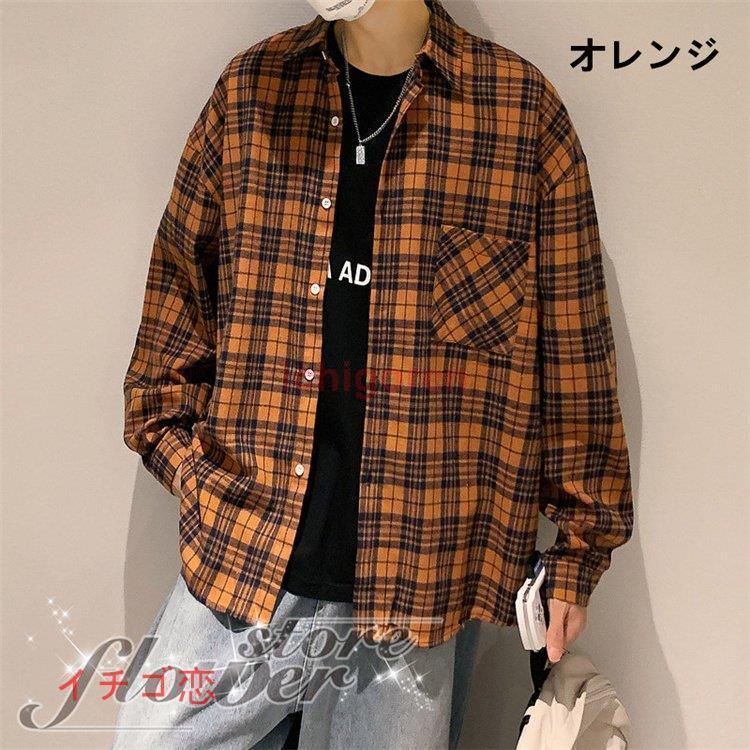 爆買シャツ メンズ 長袖シャツ カジュアルシャツ チェック柄 トップス