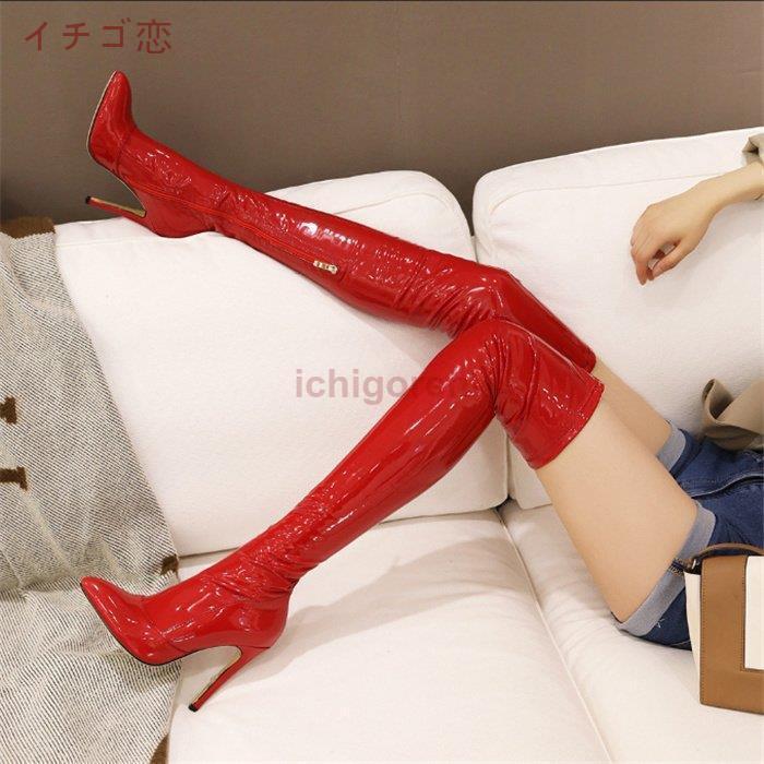 ニーハイブーツ ロングブーツ 定番のニーハイブーツ ストレッチ