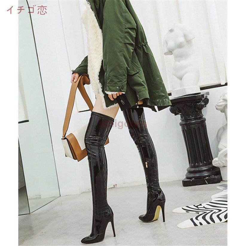 ニーハイブーツ ロングブーツ 定番のニーハイブーツ ストレッチ