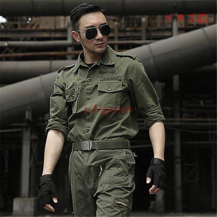 爆買迷彩服 戦闘服 グリーン メンズ レディース サバゲー装備 軍服 アーミーコスプレ 迷彩柄 上下セット(ジャケット+ズボン) 作業服 ゲーム服 スパッツ_5