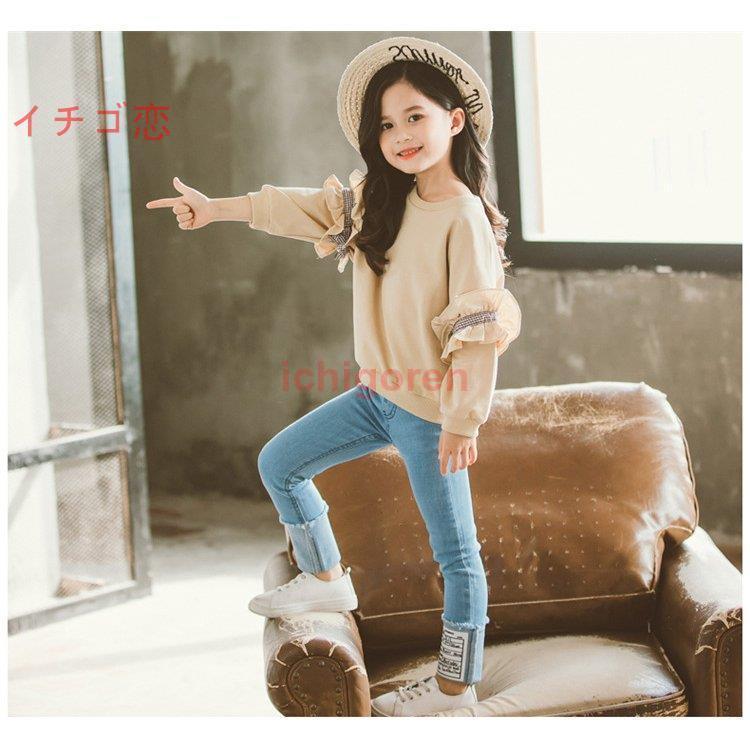 爆買韓国子供服 2点セット カジュアル ナチュラル パーカー デニム