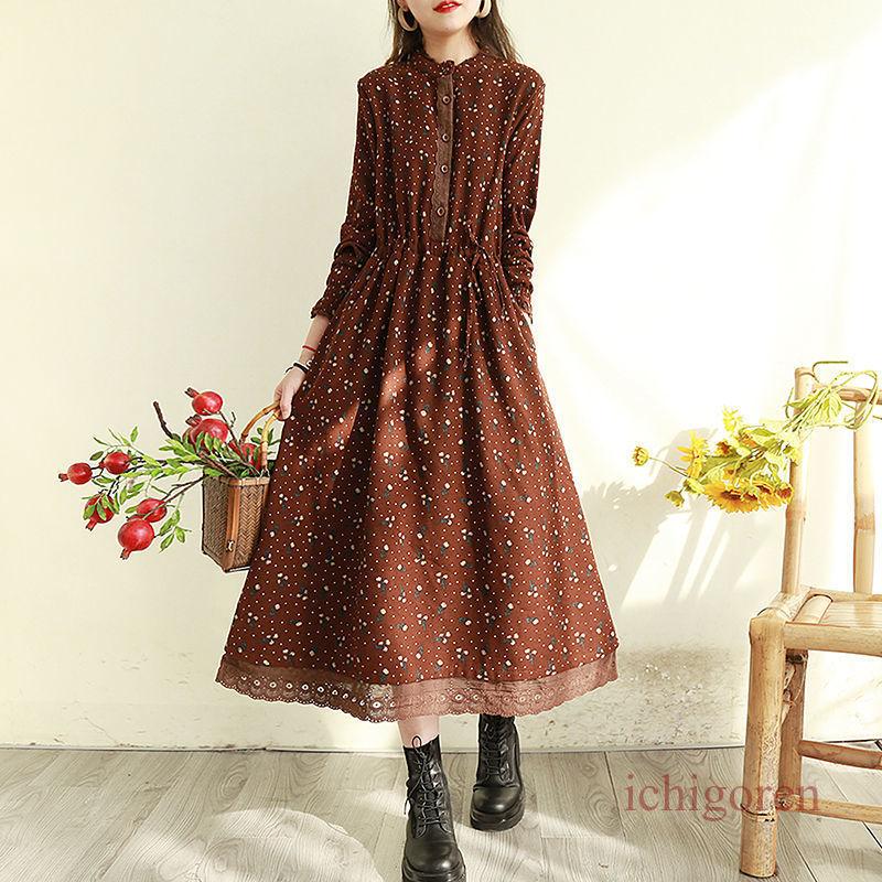 爆買シャツワンピース レディース ロングワンピース 花柄 長袖 レース