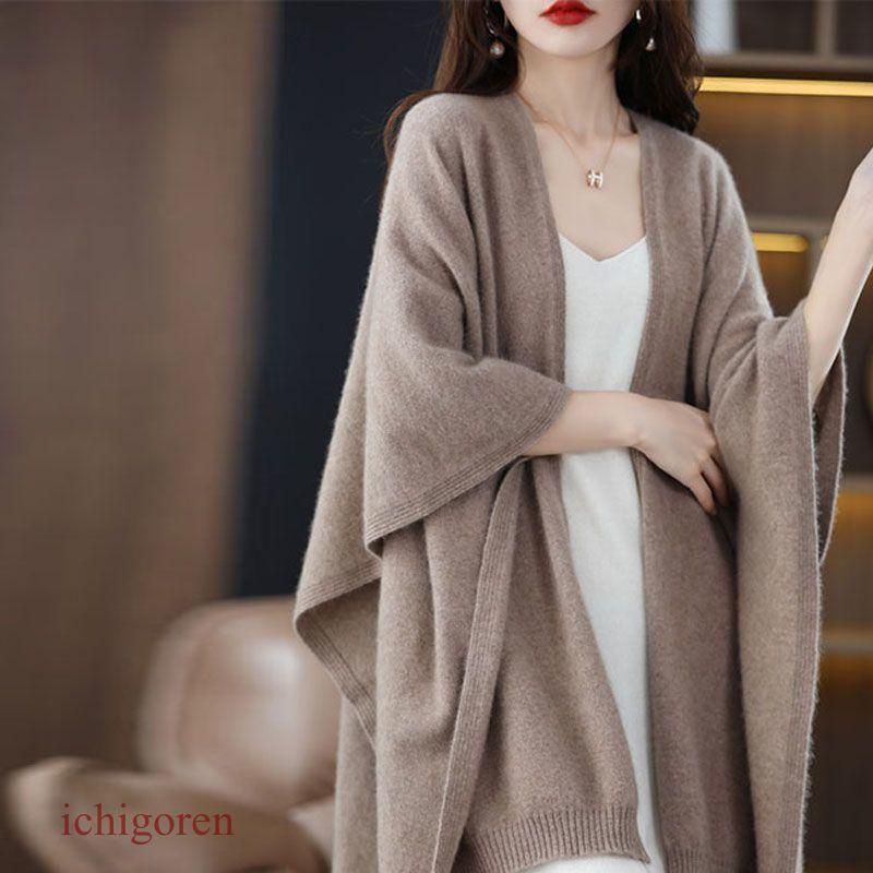 ショール ウール100％ レディース ポンチョ ストール 大判 無地 羽織り