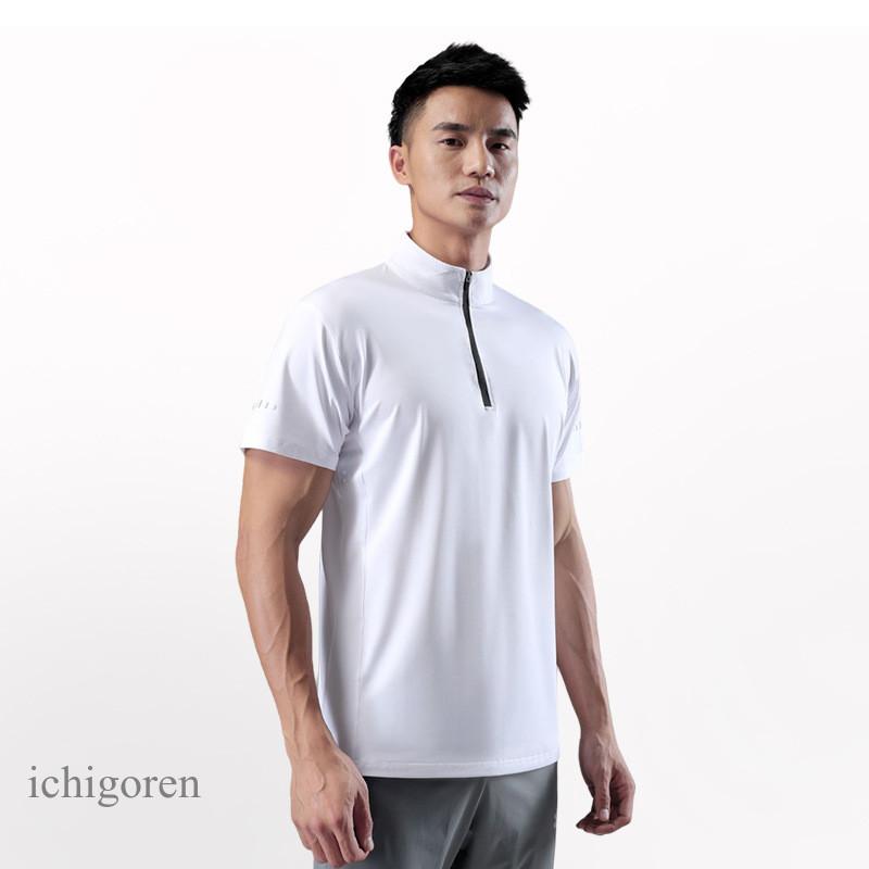 ゴルフシャツ ゴルフモックネック 半袖tシャツ メンズ ハーフジップ