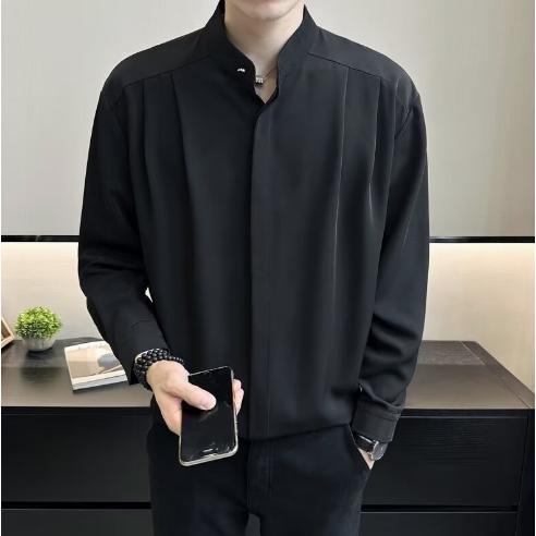 希少 ARTS&SCIENCE スタンドカラージャケット 長袖シャツ 黒 日本製 長袖 シャツ ジップシャツ メンズ ジップアップ 白 黒 スタンドカラー