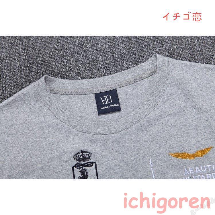 Tシャツ メンズ アメカジ 半袖 刺繍Tシャツ ロゴT カットソー クルーネック メンズTシャツ｜ichigoren｜11