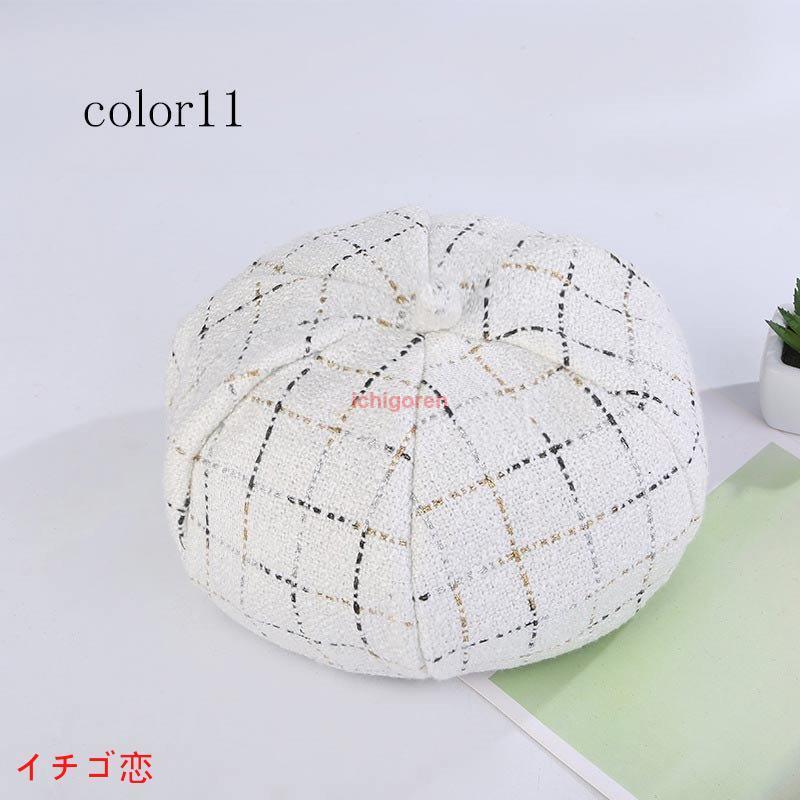 No ベレー帽 ボア♡patchwork motif ハンドメイド ベレー帽の