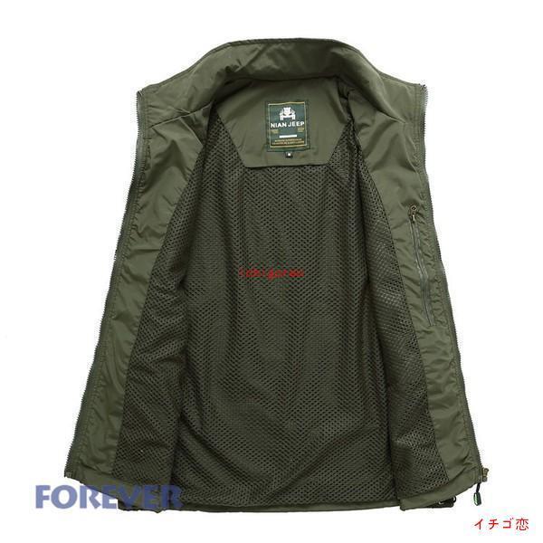 ベスト メンズ コットンベスト ミリタリー 軍服 多機能メッシュベスト 夏春 お兄系 登山｜ichigoren｜06