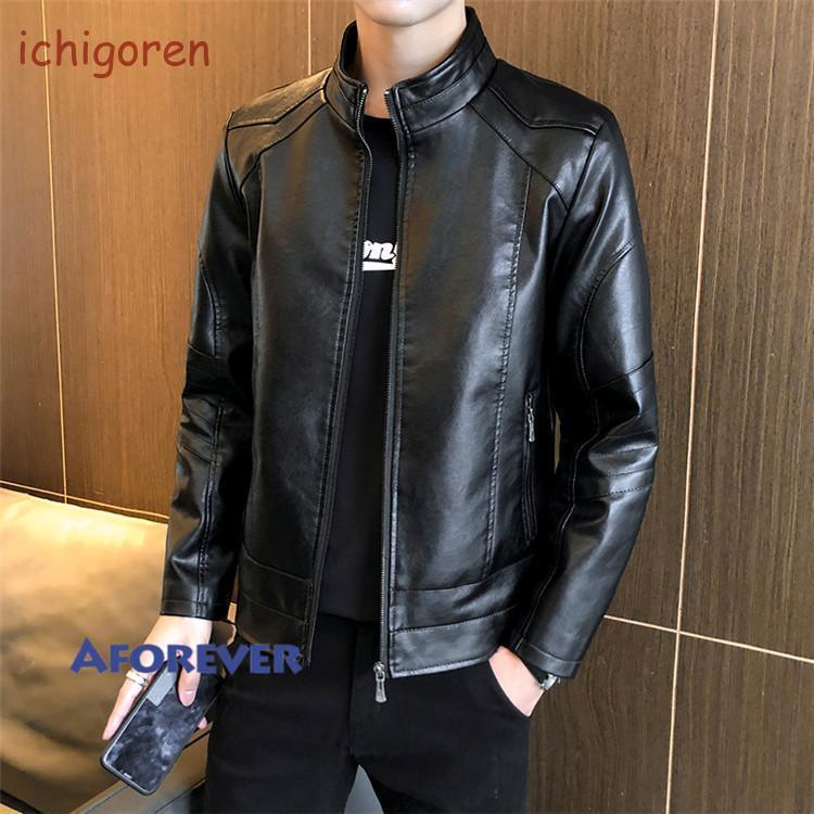 革ジャン メンズ 40代 キャメル レザージャケット PUジャケット