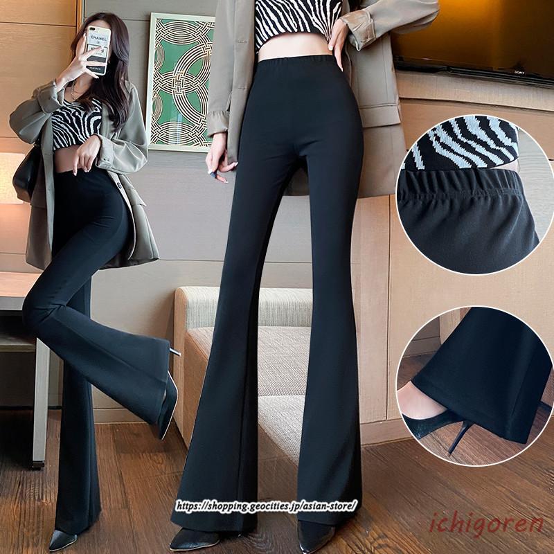 スキニー パンツ ロングパンツ レディース ボトムス ハイウエスト 無地