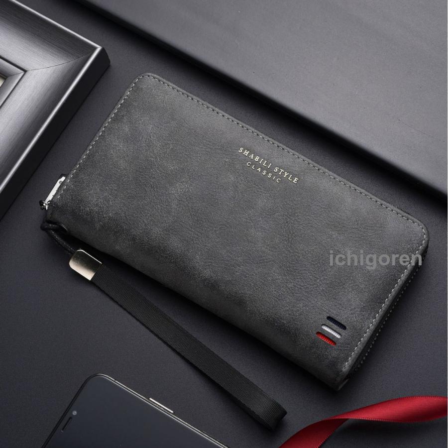 爆買【新作】メンズ 長財布 PUレザー 大容量 スマホ対応 ファスナー