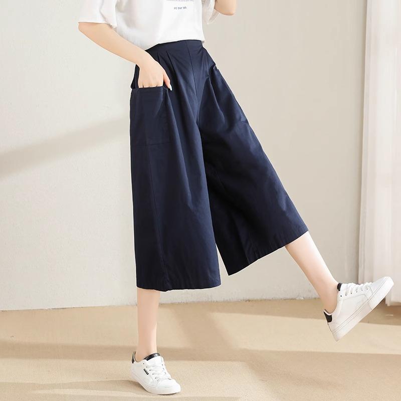 爆買ワイドパンツ フレア ガウチョパンツ 涼しい 七分丈 レディース
