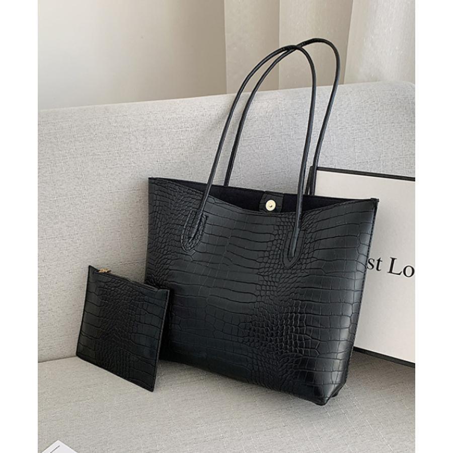 クロコ型押し トートバッグ 2点セット : イチゴ恋 - 通販