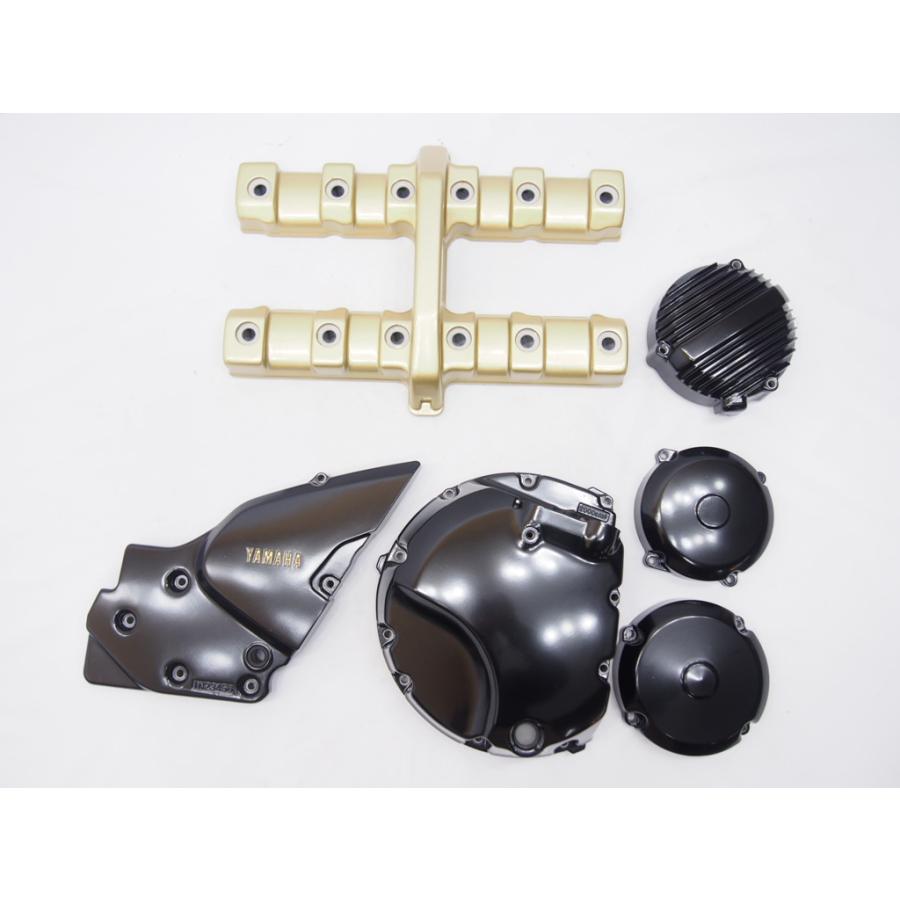 塗装後未使用XJR400純正エンジンカバー6点セット.黒/金.結晶塗装 塗装後未使用XJR400純正エンジンカバー6点セット.黒/金.結晶塗装