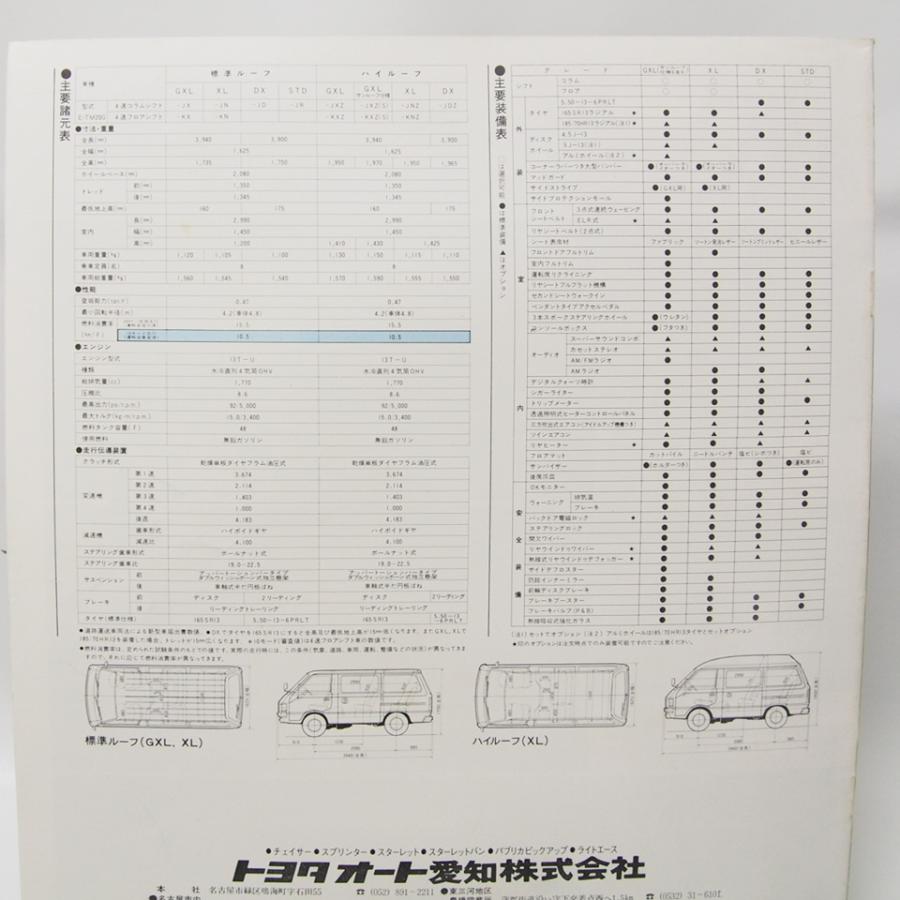 ライトエースワゴン1980年カタログTM20G標準ルーフ/ハイルーフ : 壱濱