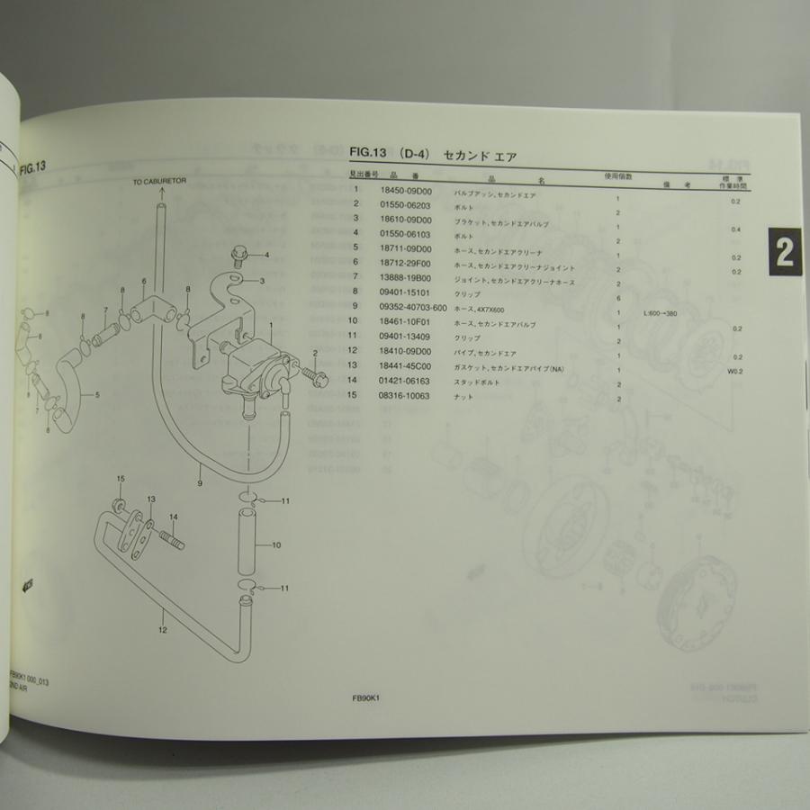 ネコポス送料無料1版FB90K1バーディー90パーツリストBD42AスズキFB90