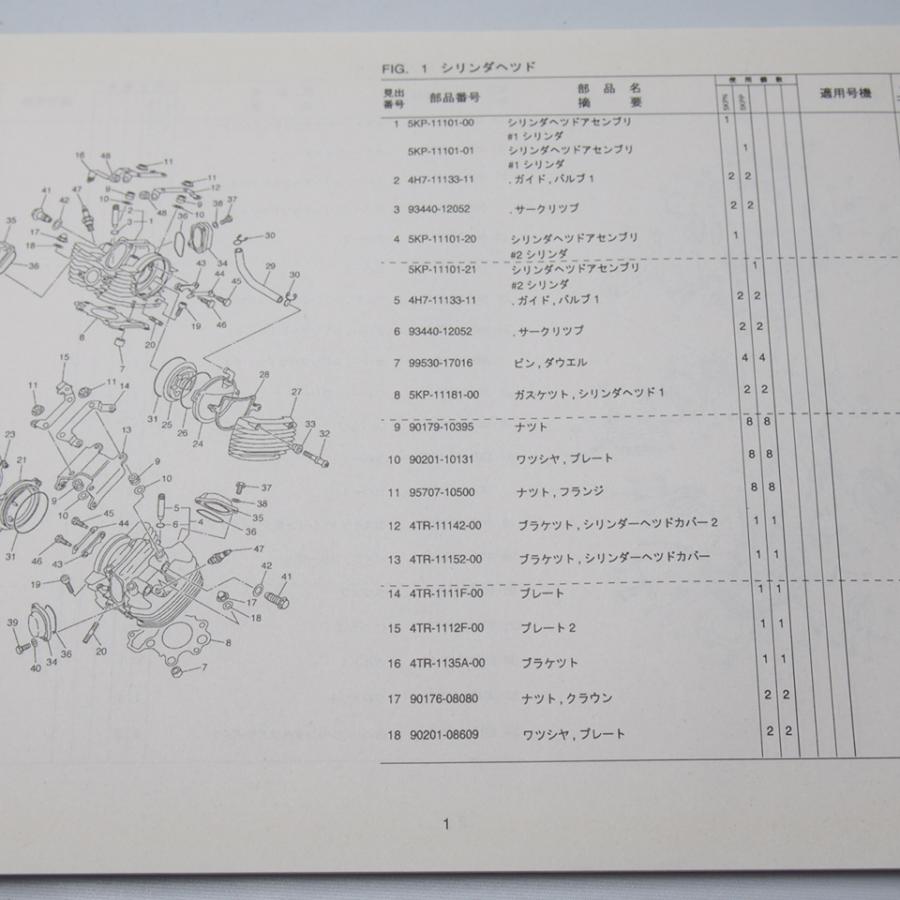 ネコポス便送料無料XVS400Cパーツリスト5KPN/5KPPドラッグスターVH01J