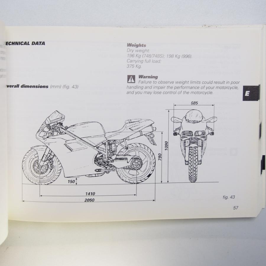 即決/送料無料.4カ国語.DUCATI.996/748.ドゥカティ.取扱説明書