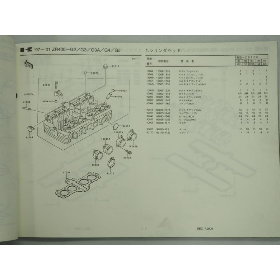 ゼファーχ ZR400-G2 ～ G5 ゼファーカイ パーツカタログ ゼファーχ ZR400-G2 ～ G5 ゼファーカイ パーツカタログ ゼファーχ