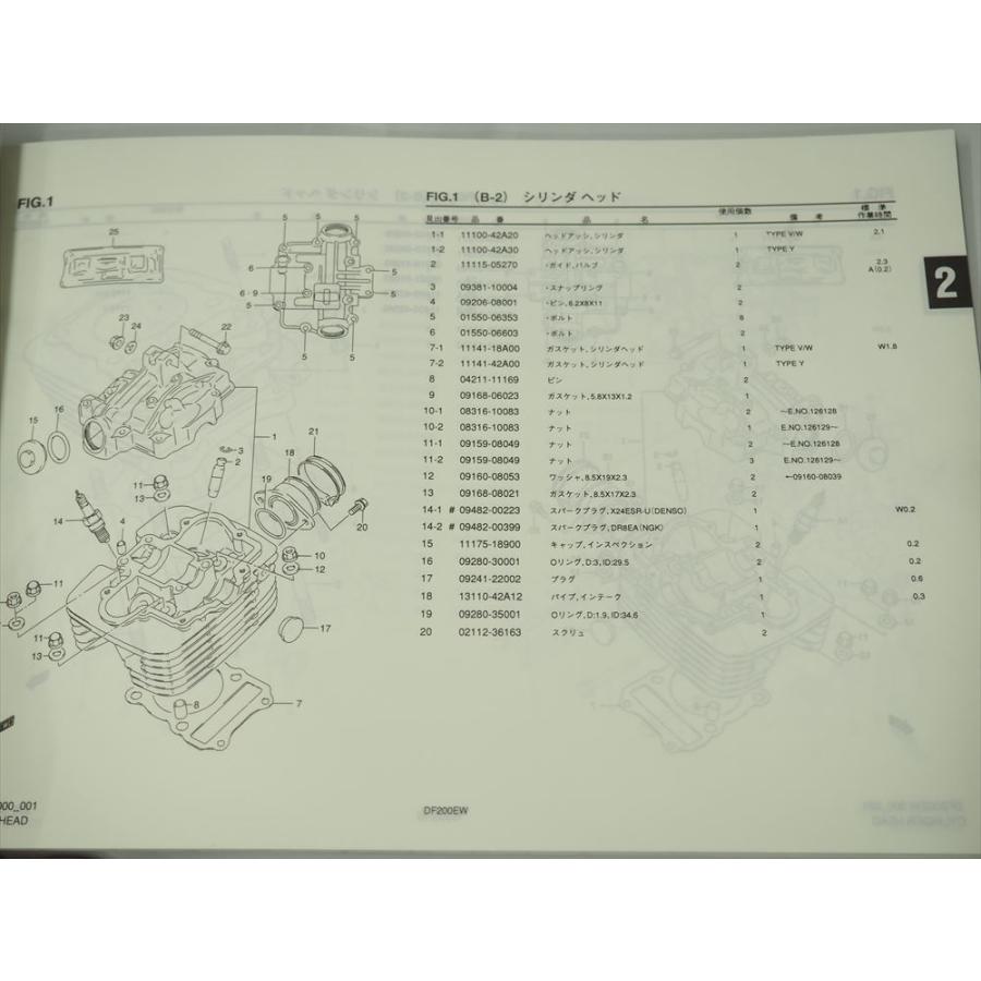 DF200EV DF200EW DF200EY SH42A SUZUKI パーツリスト 3版 2000-4 : 壱