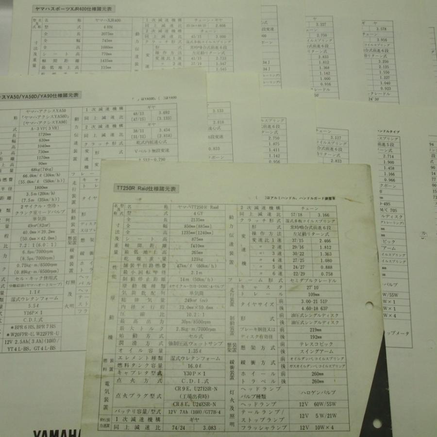 送料無料ヤマハ/サービスガイド13冊セットTDM80/TZR/CY50/XJR400
