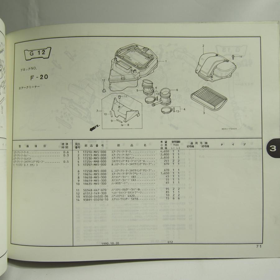 ネコポス送料無料1版PC800パシフィックコーストRC34パーツリストPC800L
