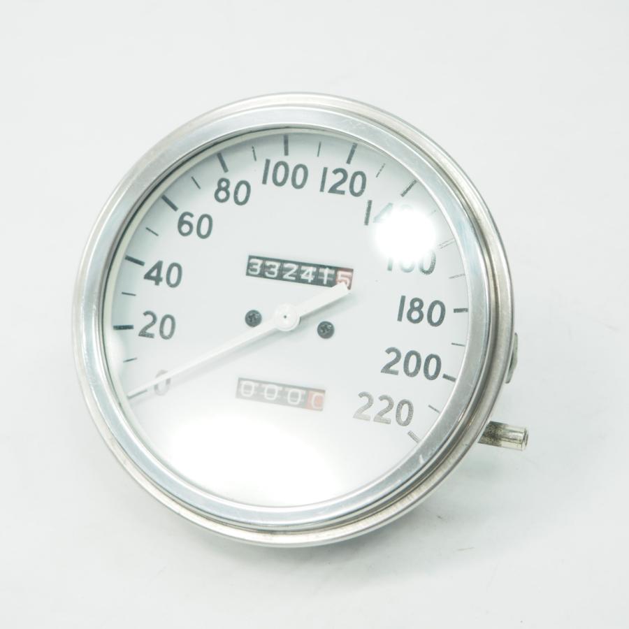 超美品Harley-Davidson スピードメーター 220km/h ハーレー 41-61年 FL スピードメーター 220km ホワイトパネル : 壱濱