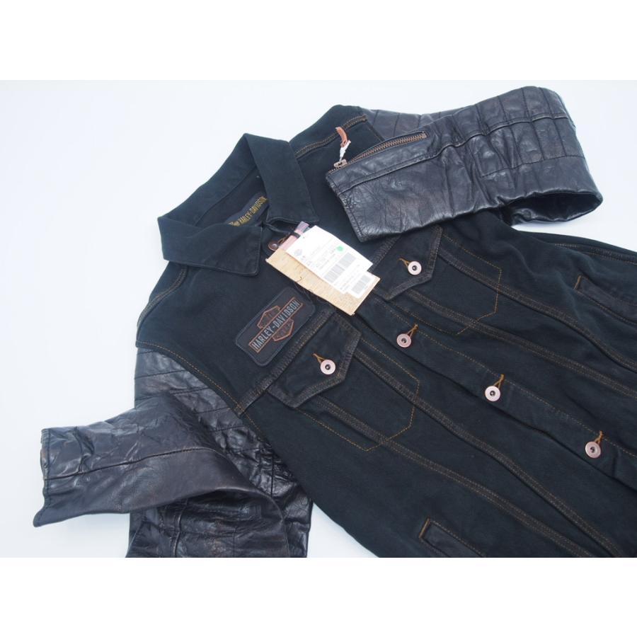 新品!! 未使用品!! 特価!! Harley Davidson ブラックデニム レザー 
