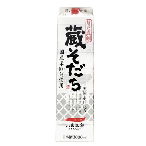 小山本家酒造 蔵そだち パック 3000ml 【8個まで1個口配送可能】賜杯桜