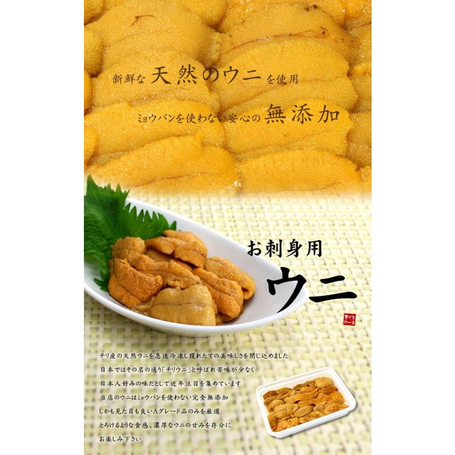 生ウニ200g（100g×2パック）無添加 送料無料 刺身 海鮮丼 食べ物 爆買《ref-un2》[[生ウニ100-2p] |  | 01