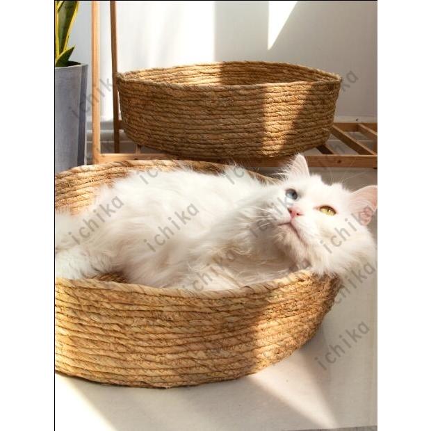 最大59 オフ 猫 ベット 猫用品 春夏用 涼しい 手編み 蒲草 手作り 天然素材 ペットベッド清潔 快適 通気性 Shipsctc Org